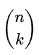 Το πλήθος των συνδυασμών n στοιχείων ανά k συμβολίζεται με 