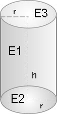 Υπολογισμός συνολικού εμβαδού κυλίνδρου. Ύψος, ακτίνα στον κύλινδρο.