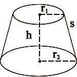 Ύψος (h) κόλουρου κώνου. height of a conical frustum